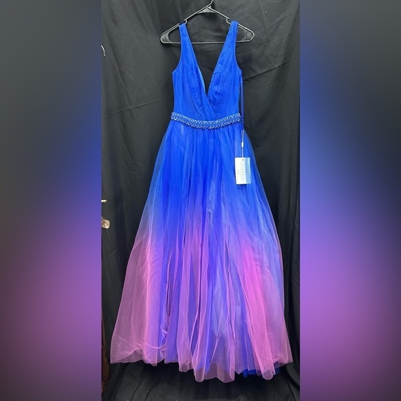 Mac Duggal Dresses & Skirts - Mac Duggal 20378 NWT Beaded Belt Wrap Over Sleeveless Ballgown One-of-a-kind
